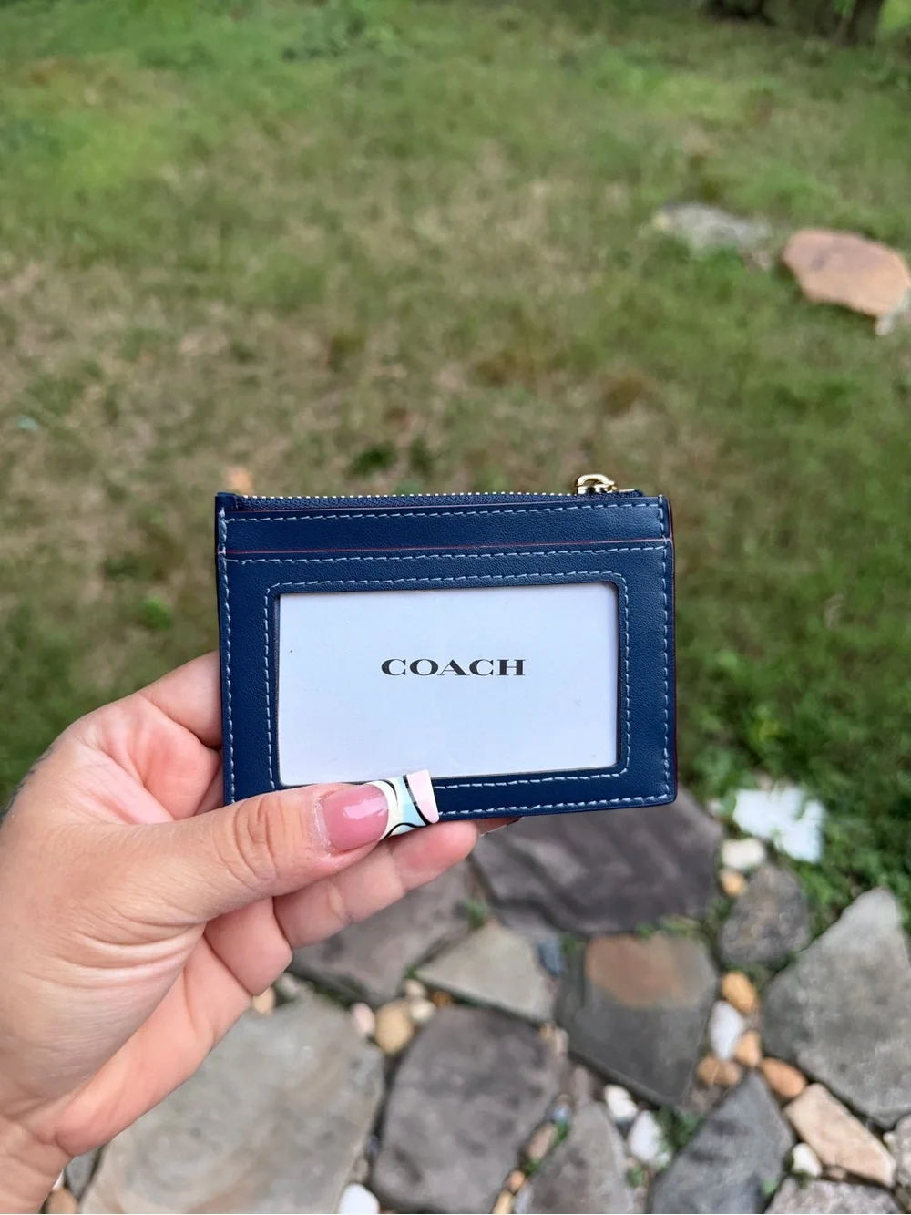 Coach Signature Blue Denim Mini Rowan with Card Case